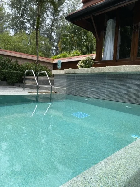 Banyan Tree Villa — the steps and the overflow