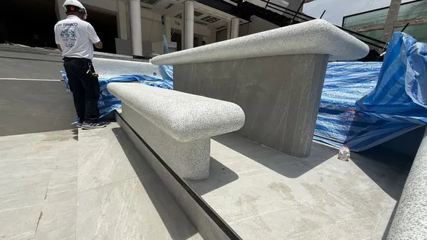 Private Villa, Layan Beachfront — the bench and the table in the new finish