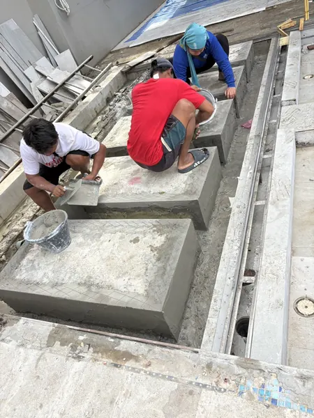 Private Villa, Layan Beachfront — preparing the steps