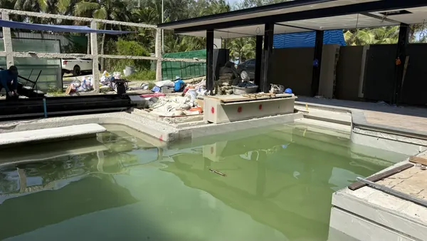 Private Villa, Layan Beachfront — the pool shell before the works
