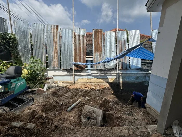 Private Villa, Nai Yang — Atoll Pearl — the ground opened for the new pool