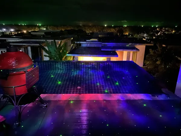 Private Villa, Naithon Beach — the projection on the tiled pool, before the renovation
