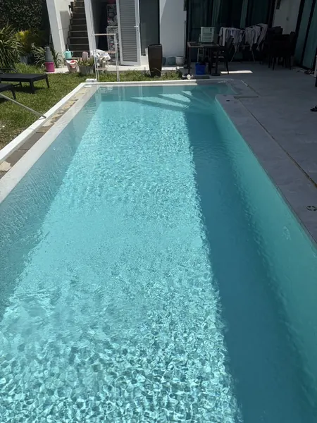 Private Villa, Pasak — Alaska Ice — the renewed pool in PebbleCrete Classic Alaska Ice