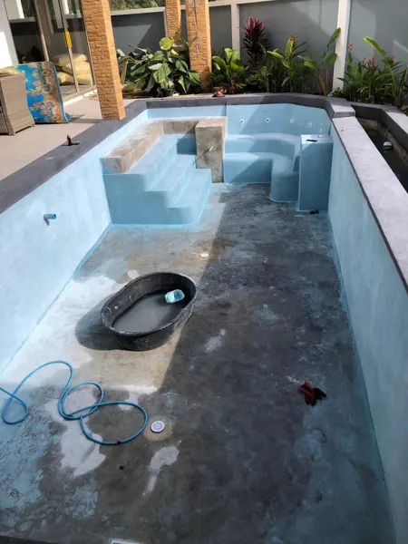 Private Villa, Pasak — the walls finished, the floor and steps still to come