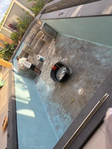 Private Villa, Pasak — preparing the floor after the walls were finished