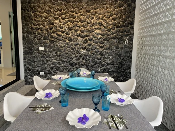 Private Villa, Nai Yang — the table made of a PebbleCrete Glass surface
