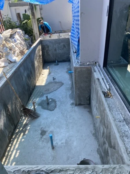 Private Villa, Nai Yang — the shell and the glass wall going in