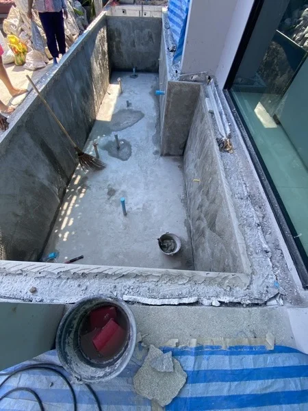 Private Villa, Nai Yang — fittings set into the pool floor