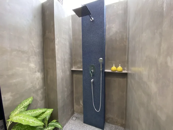 Private Villa, Nai Yang — the shower panel in Riviera Pearl