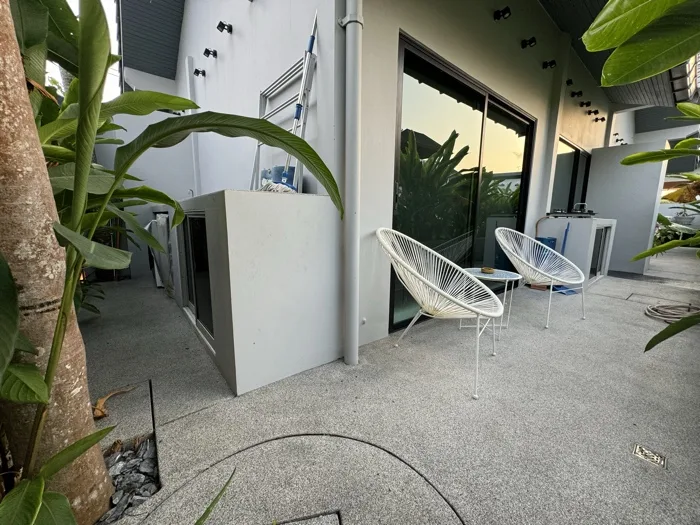Private Villa, Nai Yang — the terrace floor from house corner