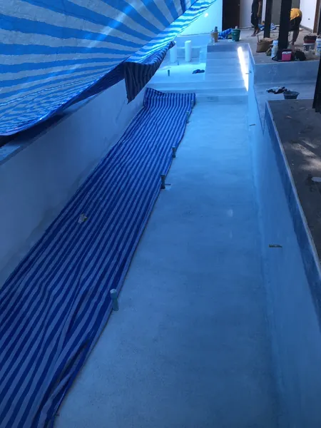 Sunset Garden Villa, Rawai — the finish protected with tarps