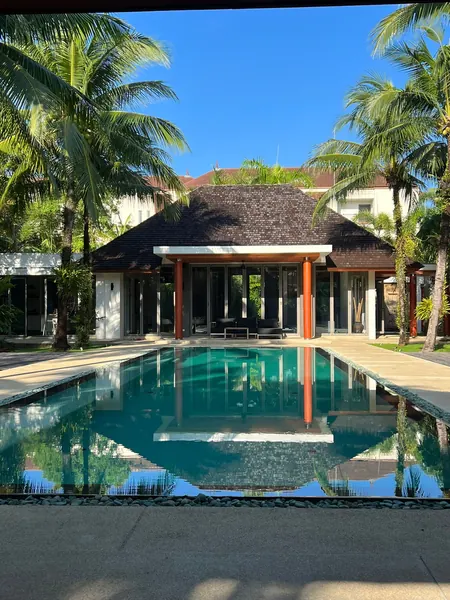 Private Villa, Red Palm — Irish Green — the pool towards the house