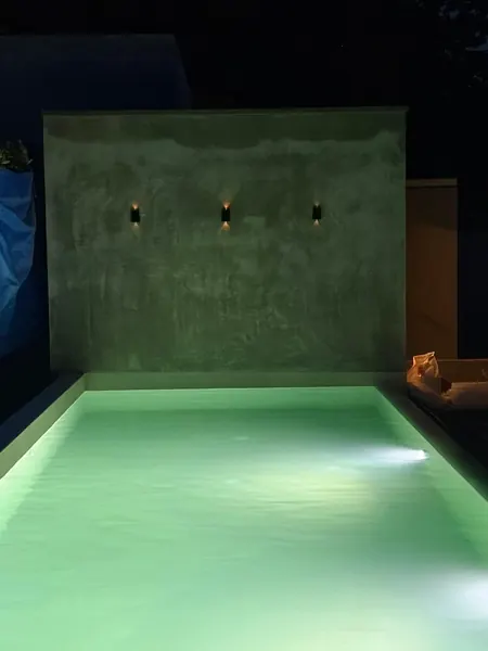 Onyx Villas, Rawai — the pool lit at night