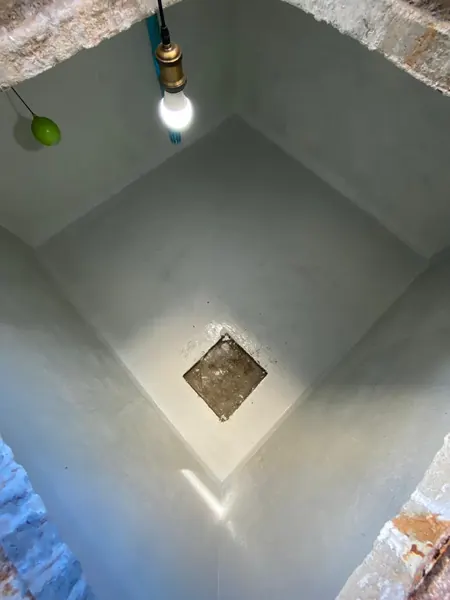 Sea Stone Private Pool Villas — the sump tank after waterproofing