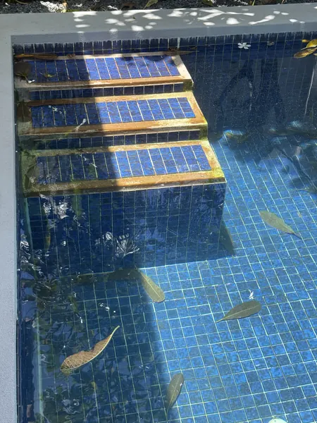 Sea Stone Private Pool Villas — the old steps in blue mosaic