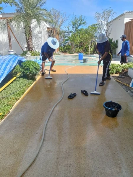 Sugar Marina Lagoon — washing the walkway