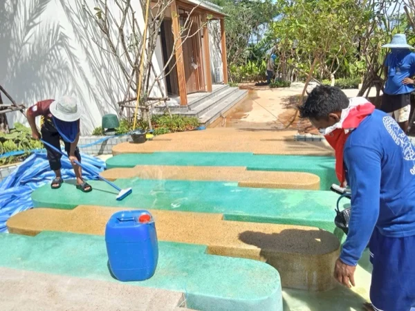 Sugar Marina Lagoon — washing out the surface across the play area