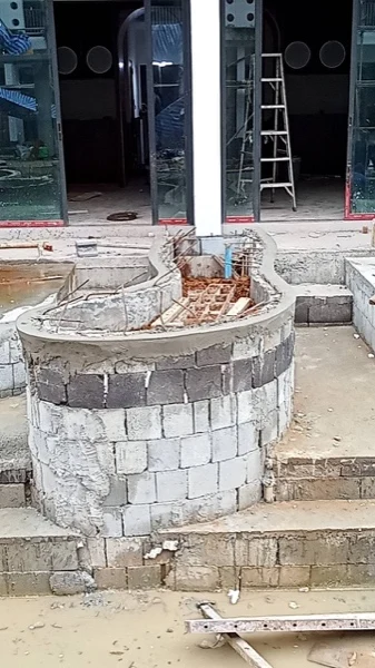 Sugar Marina POP — the circular platform built up in blockwork