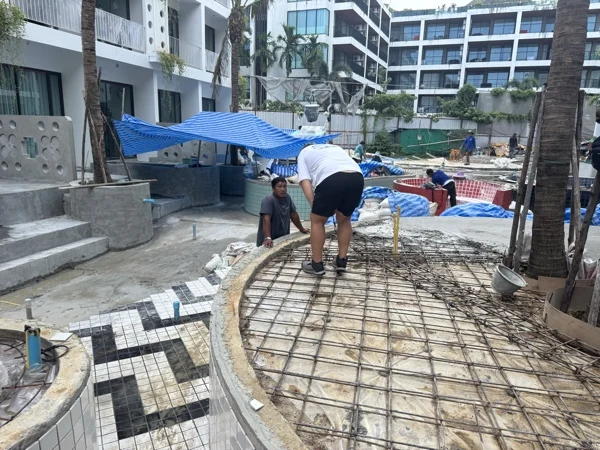 Sugar Marina POP — reinforcement laid for the round platform