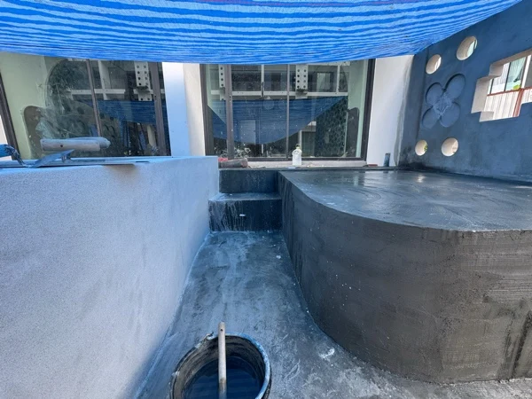 Sugar Marina POP — the pool filling around the finished platform