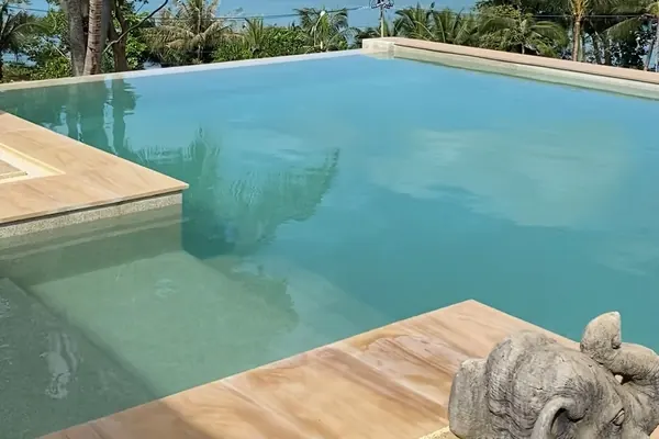 The Estate, Ao Po — the shallow end and steps under clear water