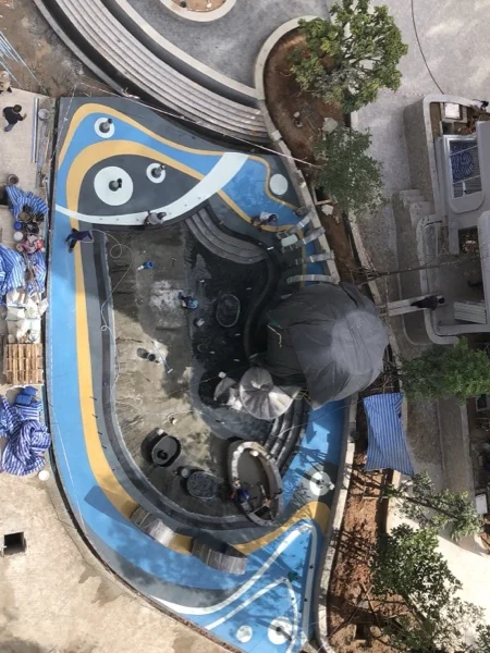 Title Serenity, Nai Yang — the pool under construction and its features from above