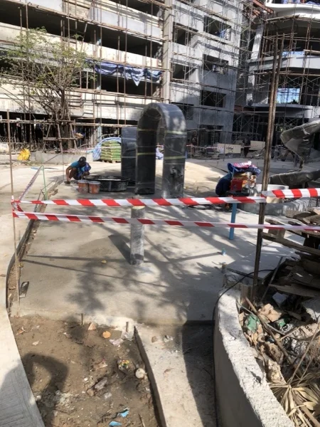 Title Serenity, Nai Yang — the pool shell on the construction site