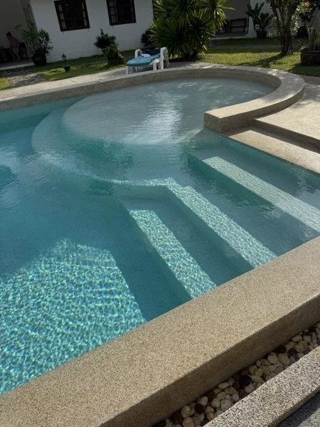 Private Villa, Khao Lak — new steps and a platform built into the pool