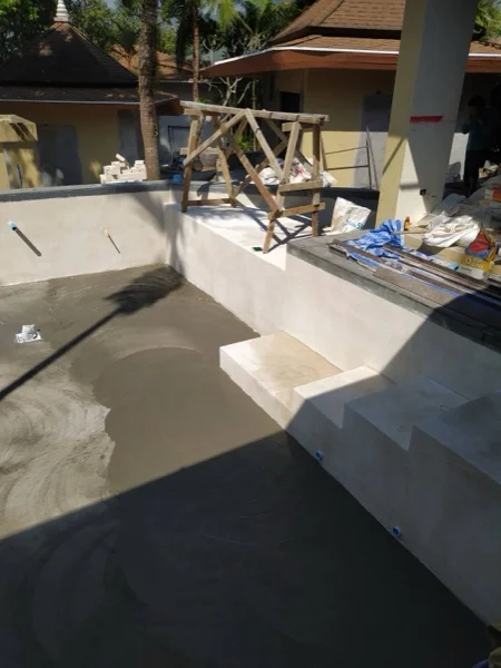 Villa Tantawan Resort, Kamala — prepared surfaces ready for the finish