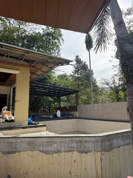 Villa Tantawan Resort, Kamala — the villa pool during the works