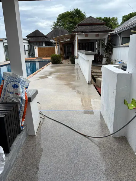 Village Clubhouse — Pool Deck — the finished deck by the clubhouse