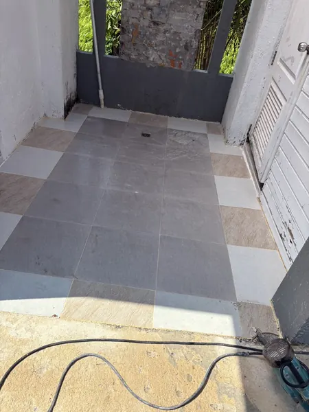 Village Clubhouse — Pool Deck — the old tiles at the gate