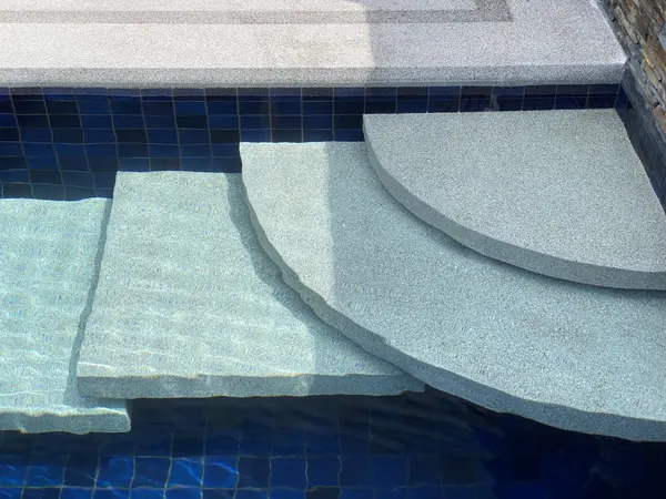 Vista del Mar, Naithon — Sea-View Pool — the steps under water, from above