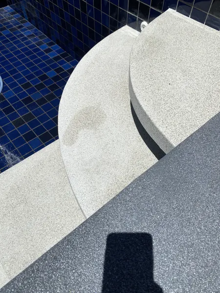 Vista del Mar, Naithon — Sea-View Pool — the curved steps from above
