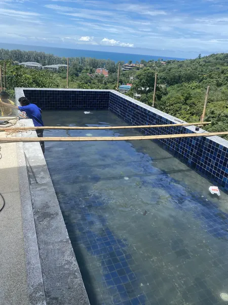 Vista del Mar, Naithon — Sea-View Pool — work along the pool edge