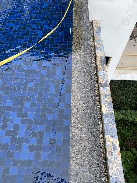 Vista del Mar, Naithon — Sea-View Pool — the old coping along the pool