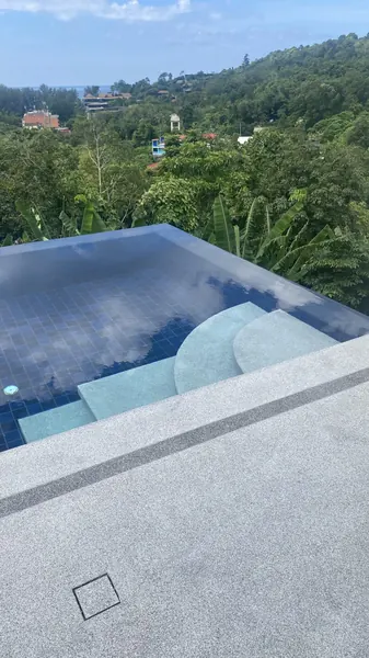 Vista del Mar, Naithon — Terrace Pool — the finished pool and deck
