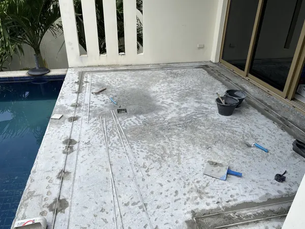 Vista del Mar, Naithon — Terrace Pool — the deck prepared beside the pool