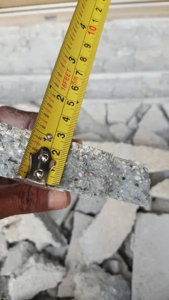 Vista del Mar, Naithon — Terrace Pool — checking the depth of the old bed