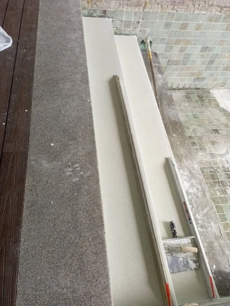 Wyndham Grand Phuket Kalim Bay — the finished bench, crisp in Pearl White