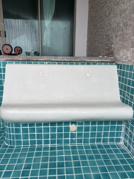 Wyndham Grand Phuket Kalim Bay — the finished bench in a villa pool