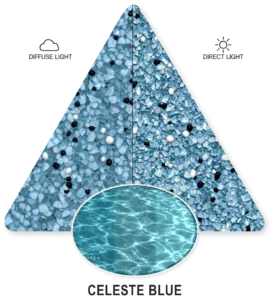 Celeste Blue — ภาพประกอบตัวอย่าง PebbleCrete Classic