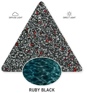 Ruby Black — ภาพประกอบตัวอย่าง PebbleCrete Classic