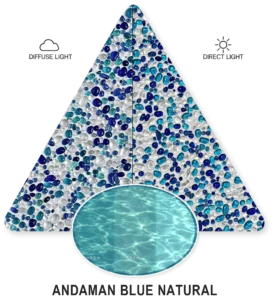 Andaman Blue Natural — ภาพประกอบตัวอย่าง PebbleCrete Glass