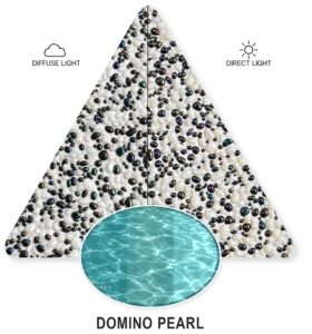 Domino Pearl — ภาพประกอบตัวอย่าง PebbleCrete Glass
