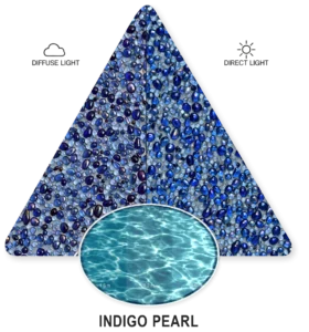 Indigo Pearl — ภาพประกอบตัวอย่าง PebbleCrete Glass