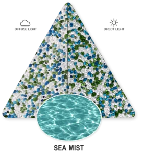 Sea Mist — ภาพประกอบตัวอย่าง PebbleCrete Glass