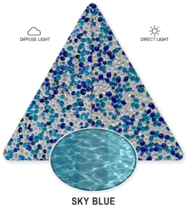 Sky Blue — ภาพประกอบตัวอย่าง PebbleCrete Glass