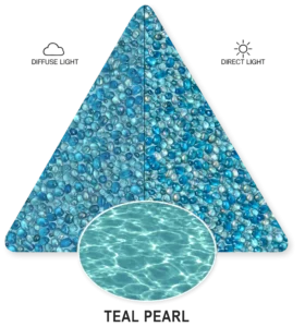 Teal Pearl — ภาพประกอบตัวอย่าง PebbleCrete Glass