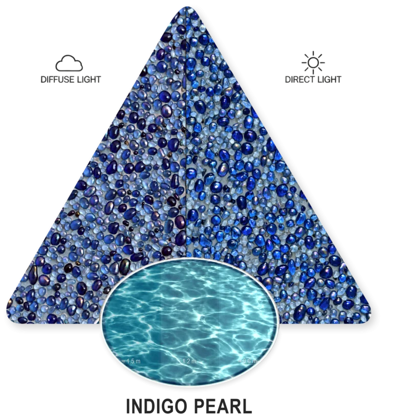 Indigo Pearl — PebbleCrete Glass sample illustration